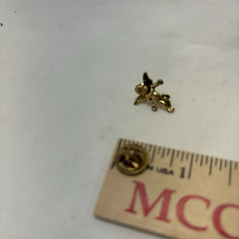 Angel On My Shoulder Guardian Angel Gold Toned Lapel Pin Male